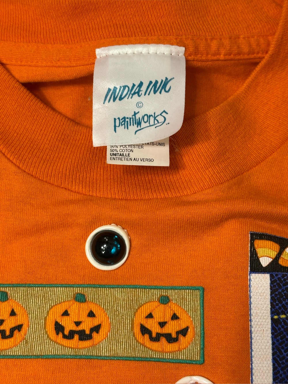 Vintage 90s Halloween Single Stitch T-Shirt One Size Made in USA - Picture 4 of 10